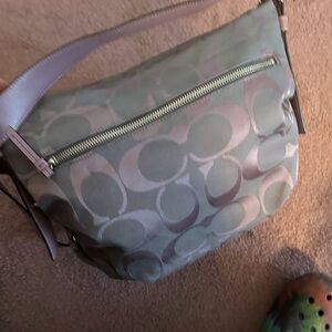 Coach Gray Patterned Shoulder Bag